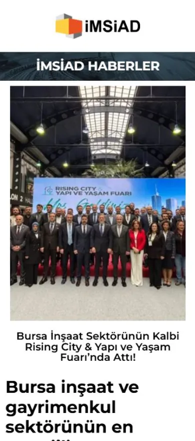 İMSİAD fuar haberinin mobil detay ekranı
